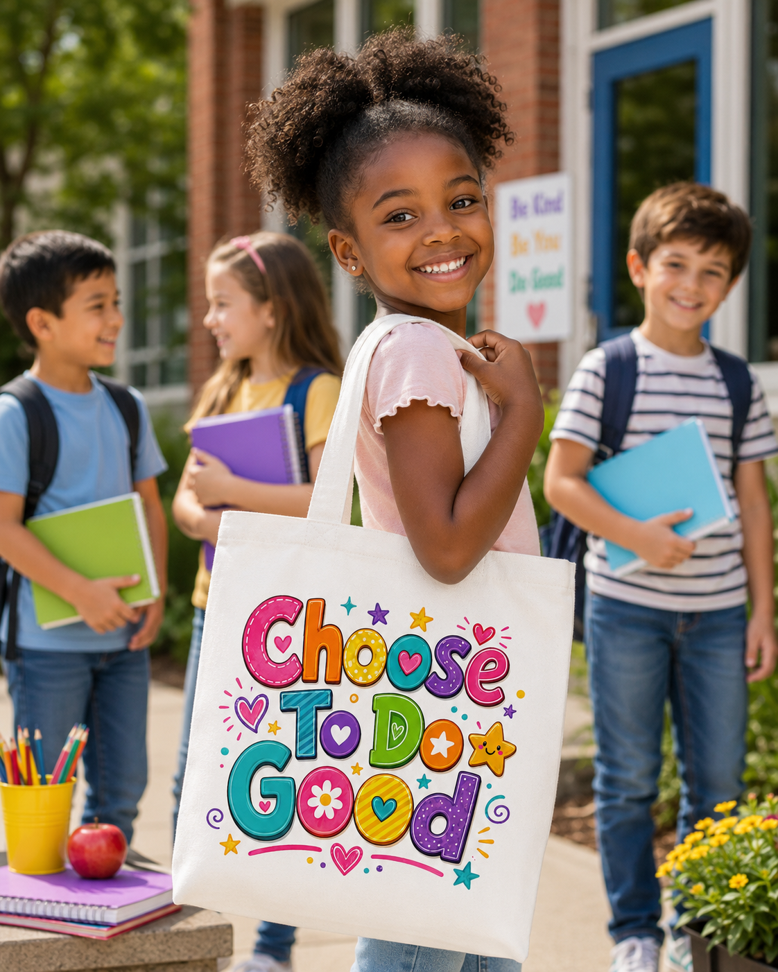 Choose To Do Good Girls Tote Bag | Knuckle Up Kids