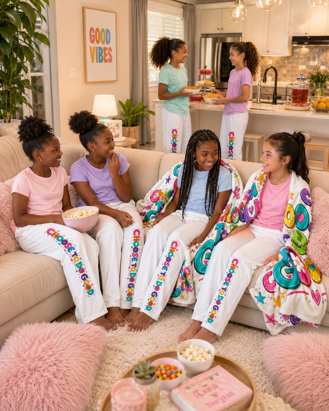 Choose To Do Good Kids Lounge Pants – Colorful Graphic