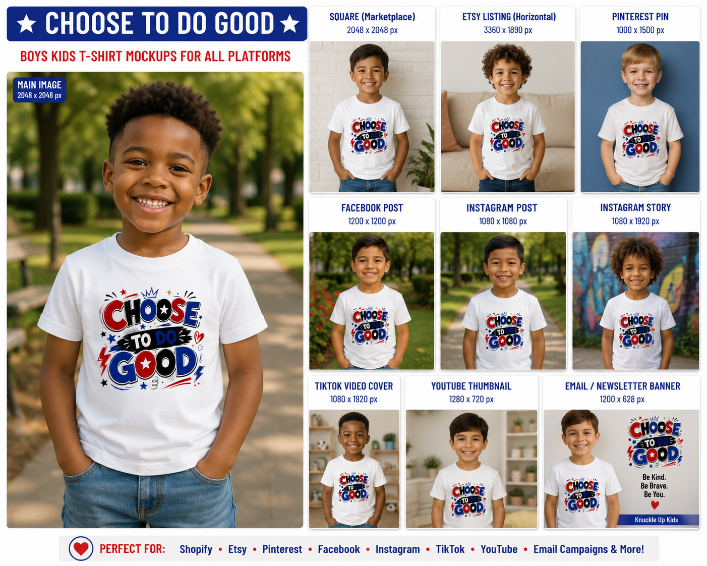 Choose To Do Good Boys T-Shirt – Patriotic Kids Softstyle Tee, Positive Message Shirt, Kindness Gift for Boys