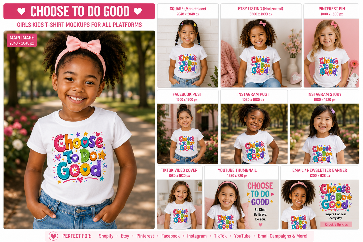 Choose To Do Good Girls T-Shirt – Colorful Kids Softstyle Tee, Positive Message Shirt, Kindness Gift for Girls