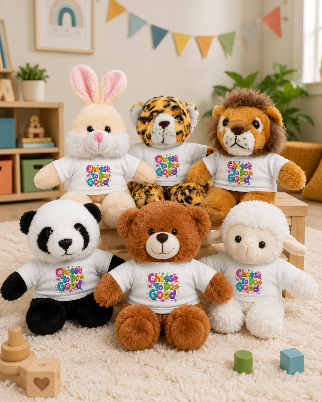 Choose To Do Good Plush Stuffed Animal with T-Shirt – Inspirational Teddy Bear & Animal Friend for Kids