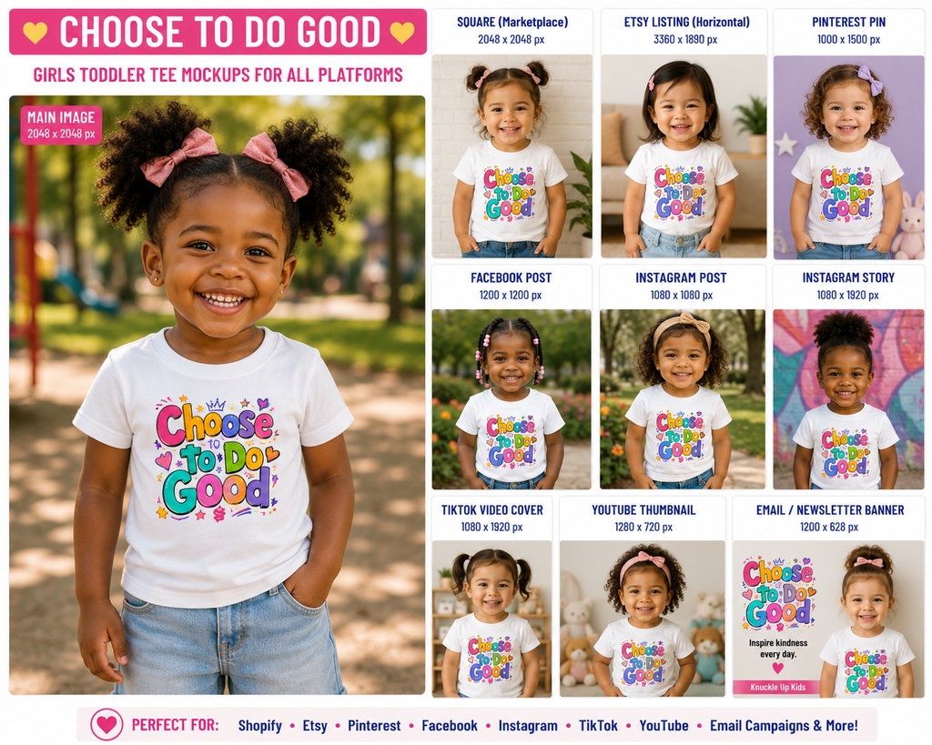 Choose To Do Good Girls Toddler T-Shirt | Colorful Inspirational Kids Tee | Positive Kindness Shirt