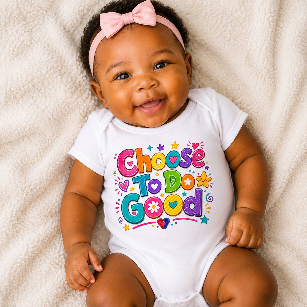 Choose To Do Good Baby Bodysuit for Girls – Colorful Infant Onesie, Kindness Baby Gift, Positive Message Baby Outfit