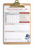 Vitals & Charting Tracker – DIGITAL DOWNLOAD (Printable Wall Art)