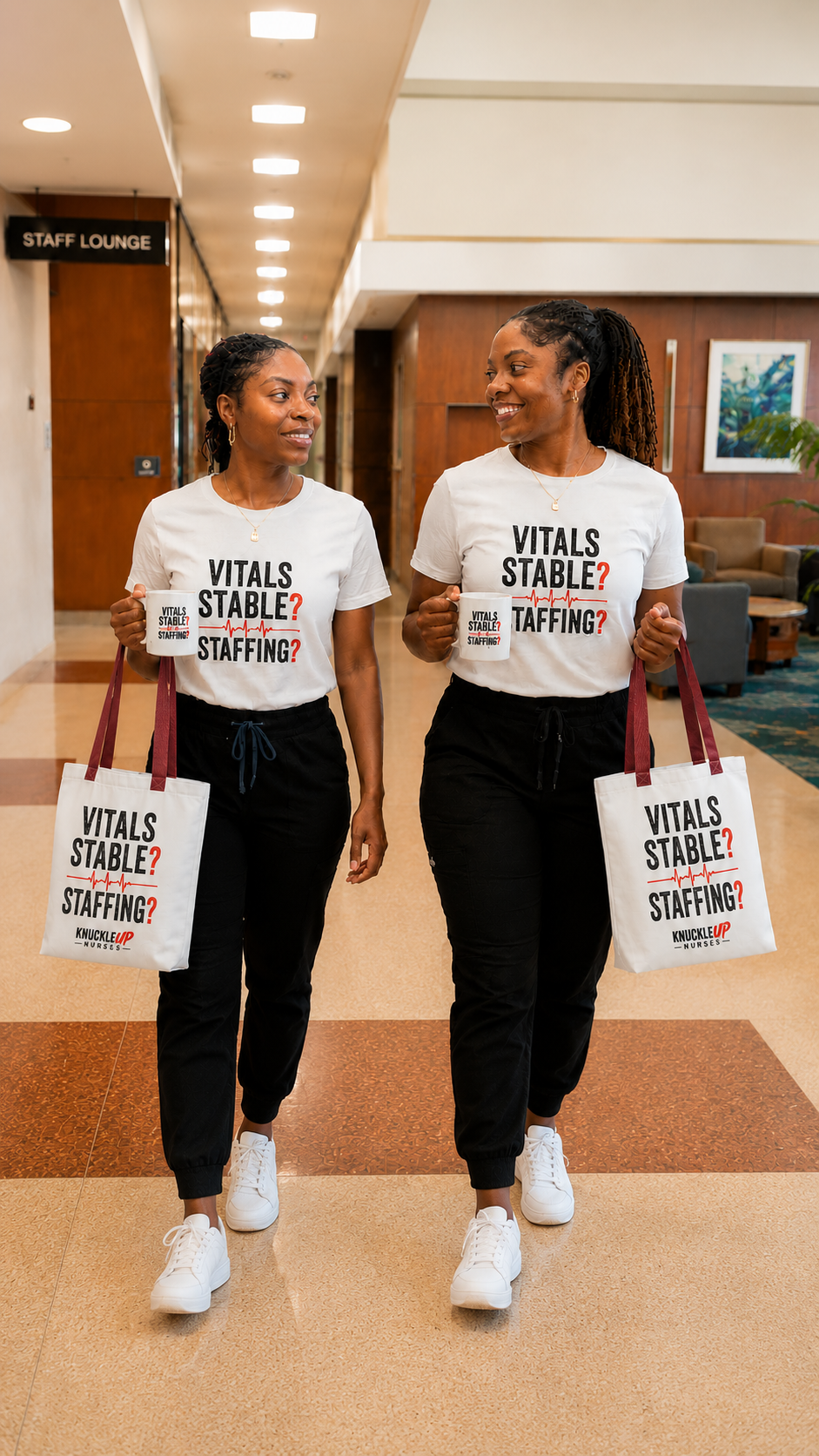 Vitals Stable? Staffing? – Ultimate Nurse Shift Set (Shirt + Mug + Tote)