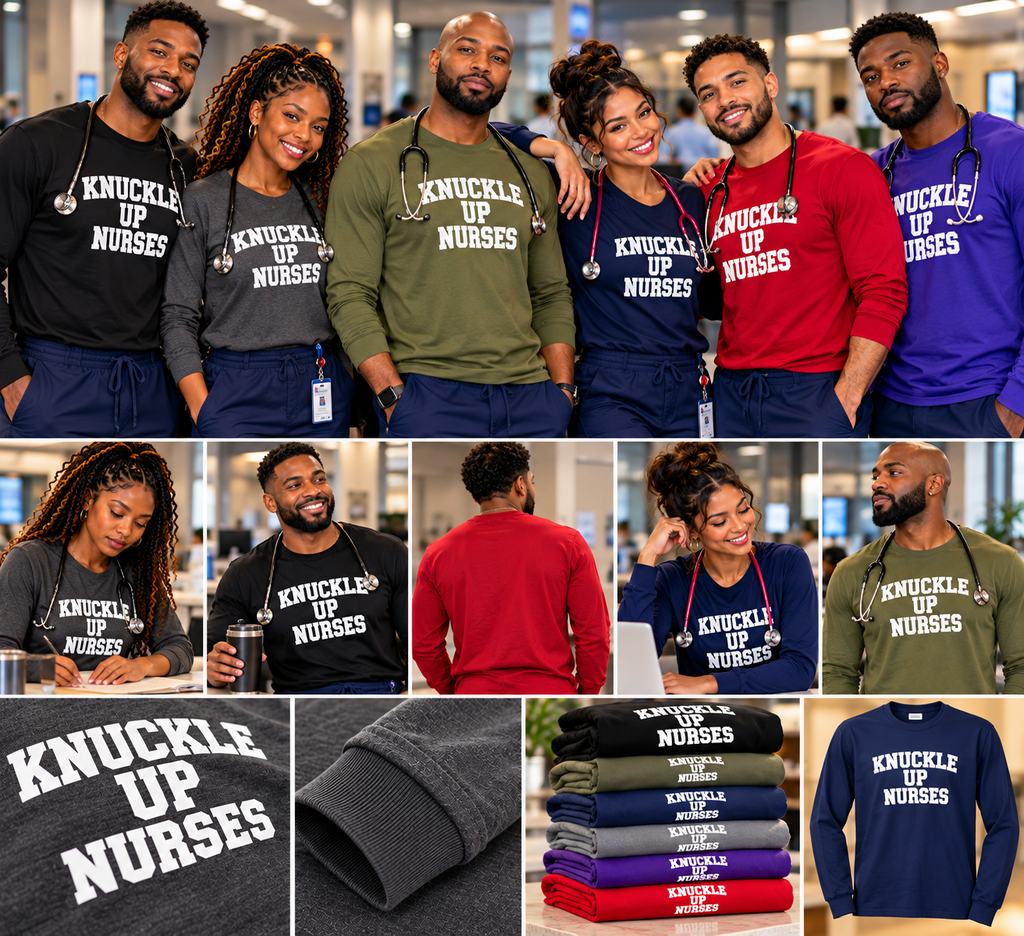 Knuckle Up Nurses Lightweight Performance Long-Sleeve Tee