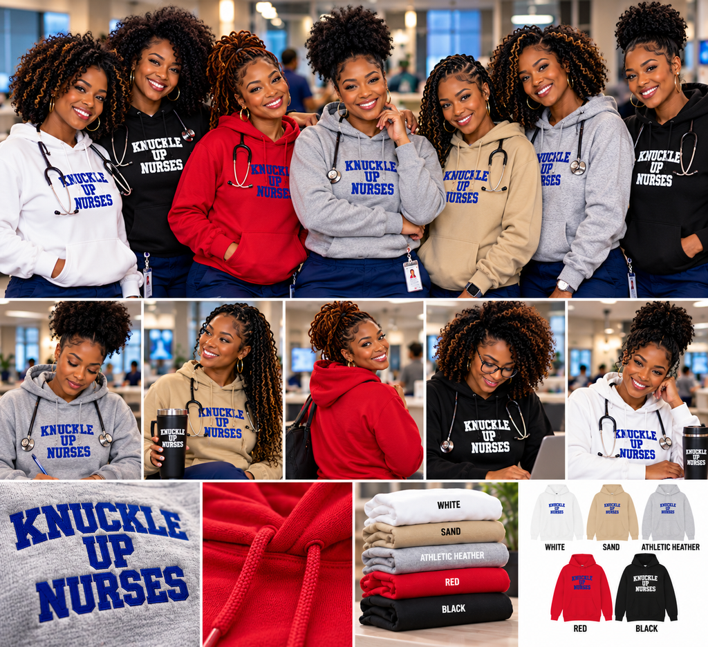 Knuckle Up Nurses Unisex Pullover Hoodie