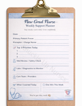 New Grad Nurse Weekly Support Planner (Digital Fillable) – DIGITAL DOWNLOAD (Printable Wall Art)