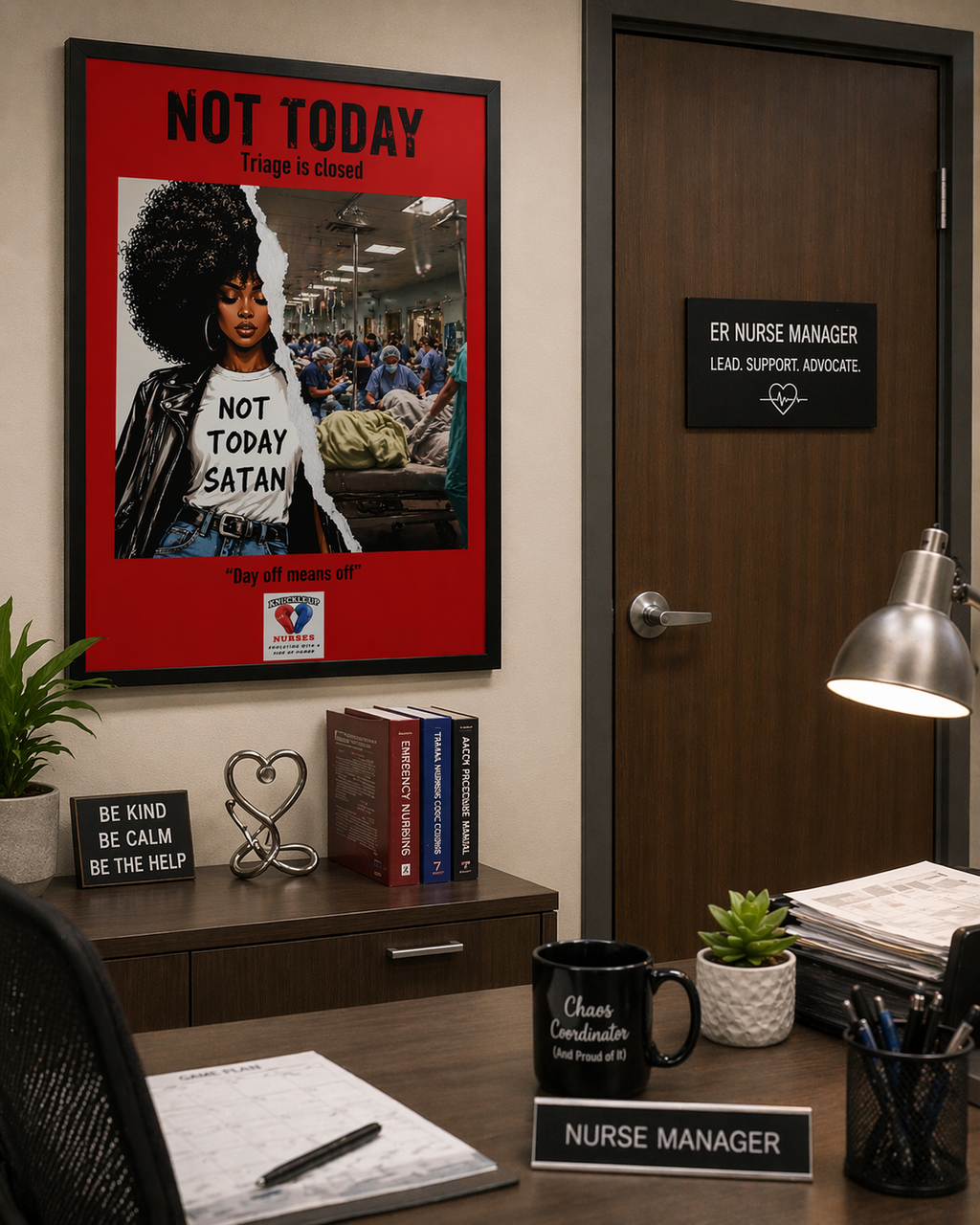 “Not Today” – Nurse Humor Poster – DIGITAL DOWNLOAD (Printable Wall Art)
