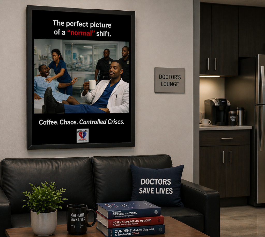 “Perfect Chaos” – ER Nurse Humor Poster – DIGITAL DOWNLOAD (Printable Wall Art)