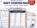 Shift Starter Pack | Nurse Brain Sheet + Weekly Planner + Vitals Tracker